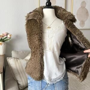 Vintage Brown Faux Fur Vest